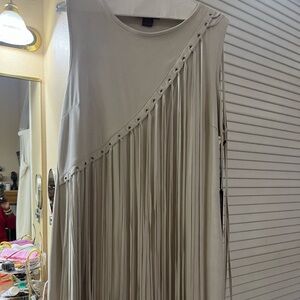 Elegant Cream Fringe Skirt